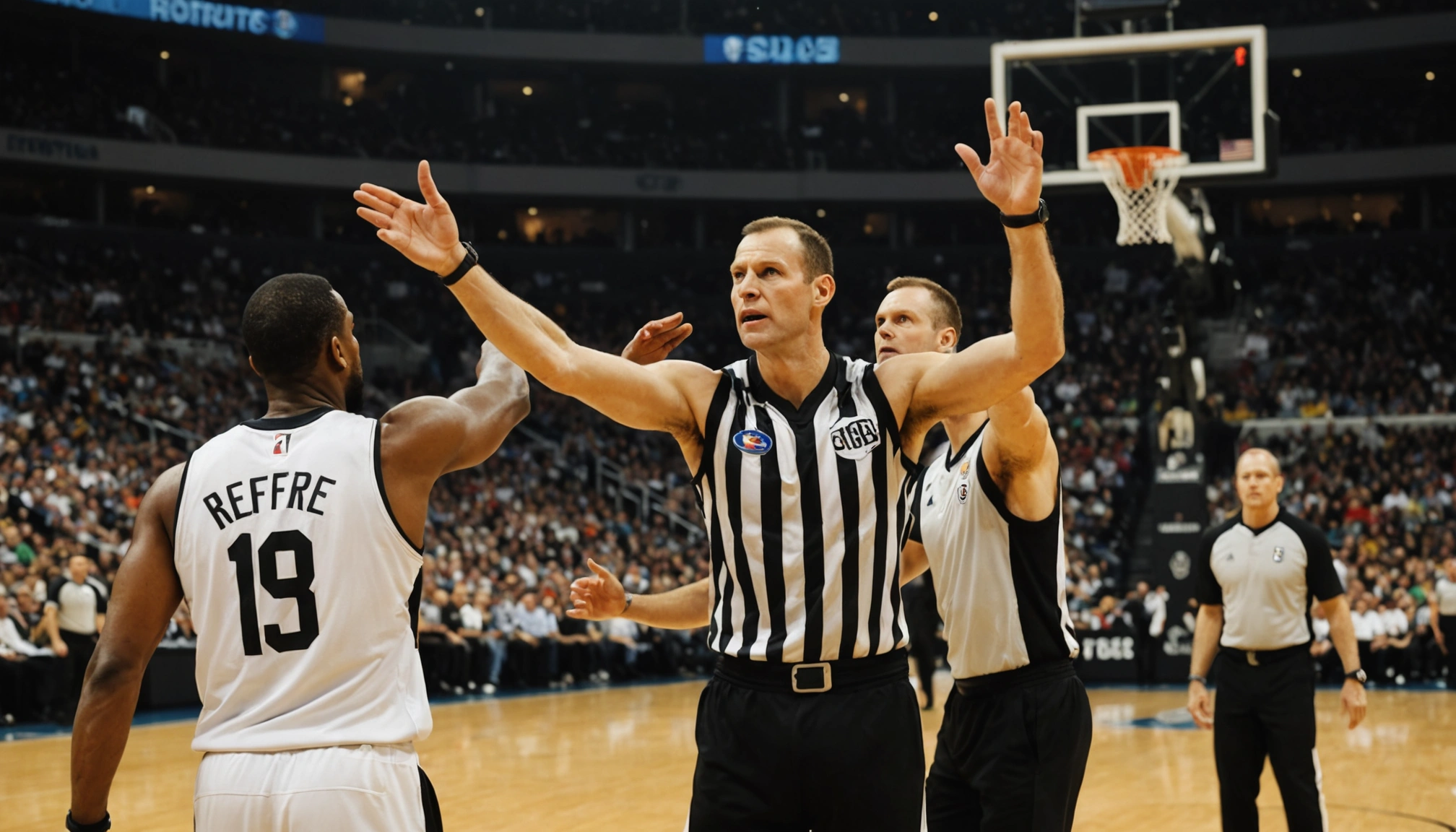 Жесты судьи для игры в баскетбол - Условные обозначения судьи при выходе мяча и игрока за площадку