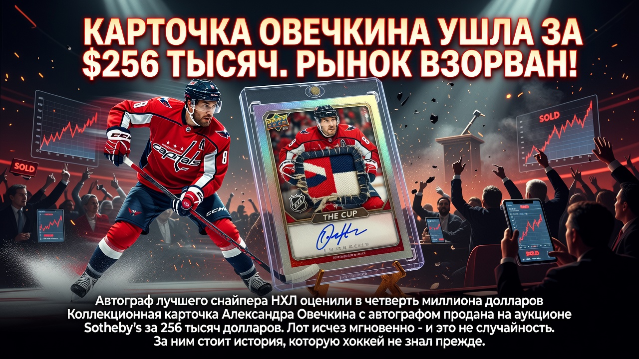 Карточка Овечкина ушла за $256 тысяч. Рынок взорван!